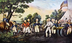 Resa del generale Burgoyne a Saratoga N.Y. 17 ottobre 1777 da N. and Ives, J.M. Currier